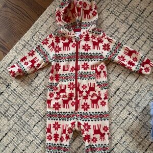 Hanna Andersson fleece holiday dear deer fair isle size 4/5